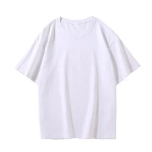 T Shirt unisex Round Neck Oversized Plus Size T-shirt White