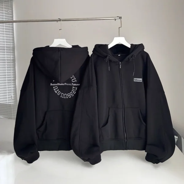 Jacket Boxy Form Hoodie Dessuu Reverse Pockets unisex