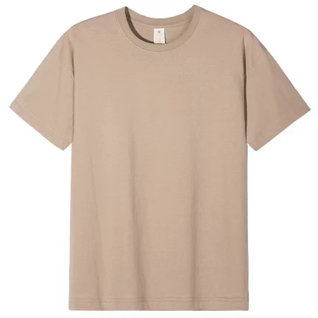 T Shirt unisex Round Neck Oversized Plus Size T-shirt Khaki
