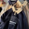 Summer Basketball Baseball Polo T Shirt Men Loose Casual Varsity Tshirt Collar