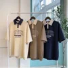 Summer Basketball Baseball Polo T Shirt Men Loose Casual Varsity Tshirt Collar